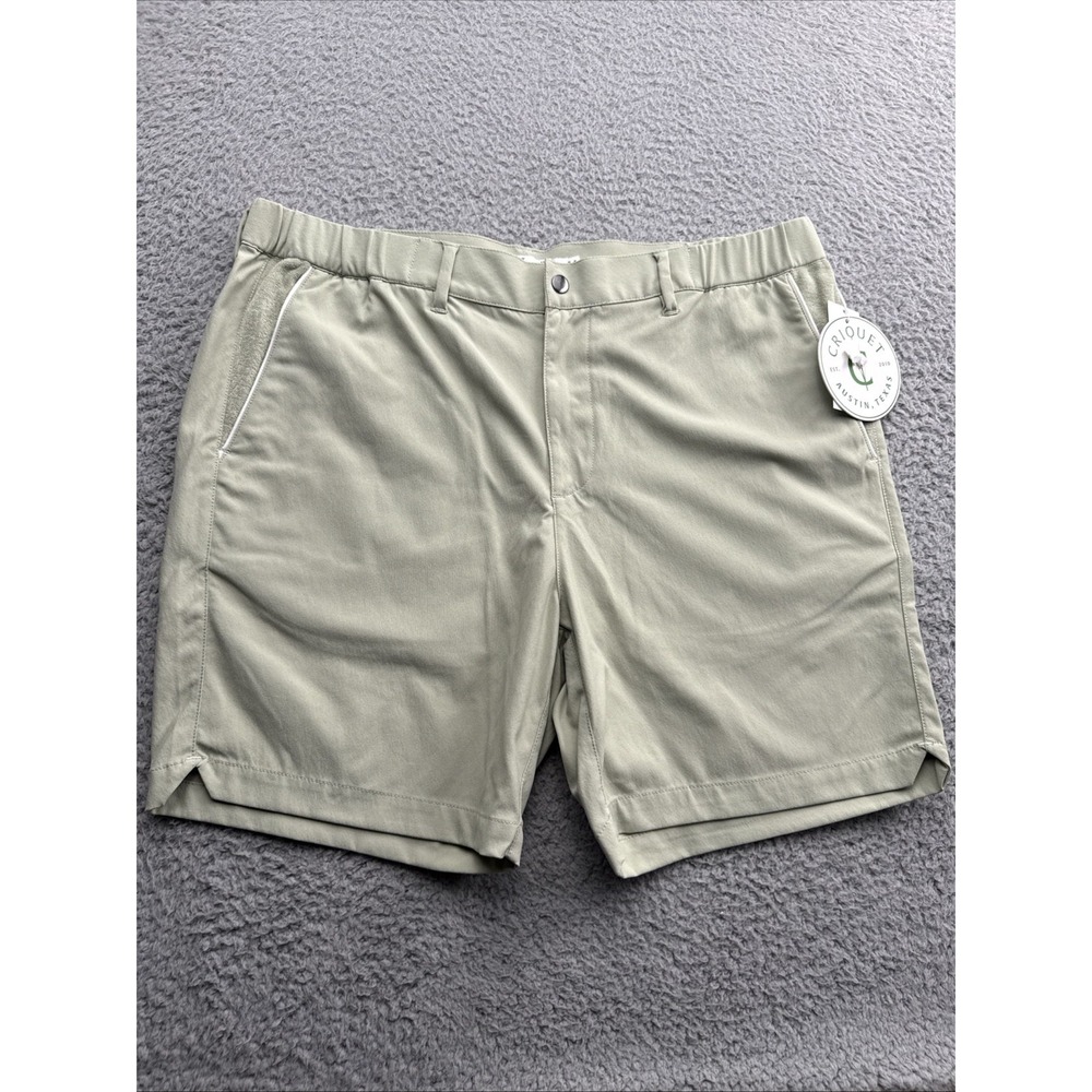 Criquet Golf Shorts Mens XL Sage Green Woven Nylon Stretch 7in M-WOVEN-039